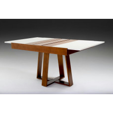 Mesa Extensível Beta 1,20 Fechada, 1,60 Aberta Vidro Off White