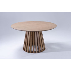 Mesa de Jantar Redonda 1,35 Diâmetro Vidro Off White, Base Champagne