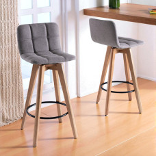 Banqueta Giratória REF. 305 Verônica Estofada - Madeira Maciça de Jequitibá  