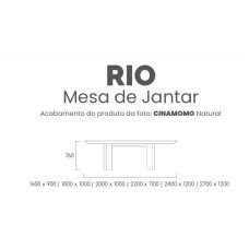 Mesa de Jantar Rio 1,60 x 0,90 Tampo Madeirado Cinamomo Mesa de Jantar Rio 1,60 x 0,90 Tampo Madeirado Cinamomo