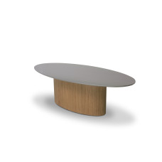 Mesa de Jantar Amada Oval  2,00 x 1,10 Tampo Madeirado