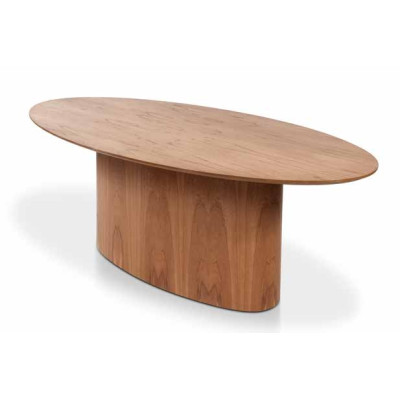Mesa de Jantar Amanda Oval  1,60 x 1,00 Tampo Madeirado