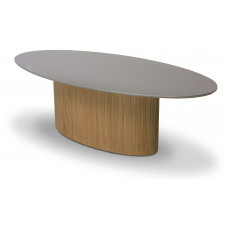 Mesa de Jantar Amada Oval  2,00 x 1,10 Tampo Madeirado