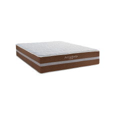 Cama Box + Colchão Casal de Molas Ensacadas Ametista CMP101 Marrom 158X198X36CM SE Marrom