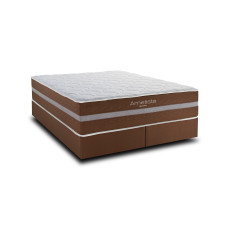 Cama Box + Colchão Casal de Molas Ensacadas Ametista CMP101 Marrom 158X198X36CM SE Marrom