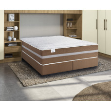 Cama Box + Colchão Casal de Molas Ensacadas Ametista CMP101 Marrom 158X198X36CM SE Marrom