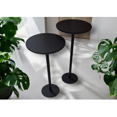 Conjunto Mesa Lateral Sinfonia Tampo Preto Fosco /  Base Preto Fosco