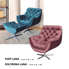 Poltrona Luna Giratória, Base em Alumínio Fundido e Captone