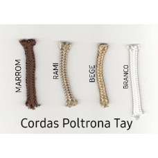 Poltrona Tay Fixa com Cordas, Base em Madeira Maciça de Eucalipto